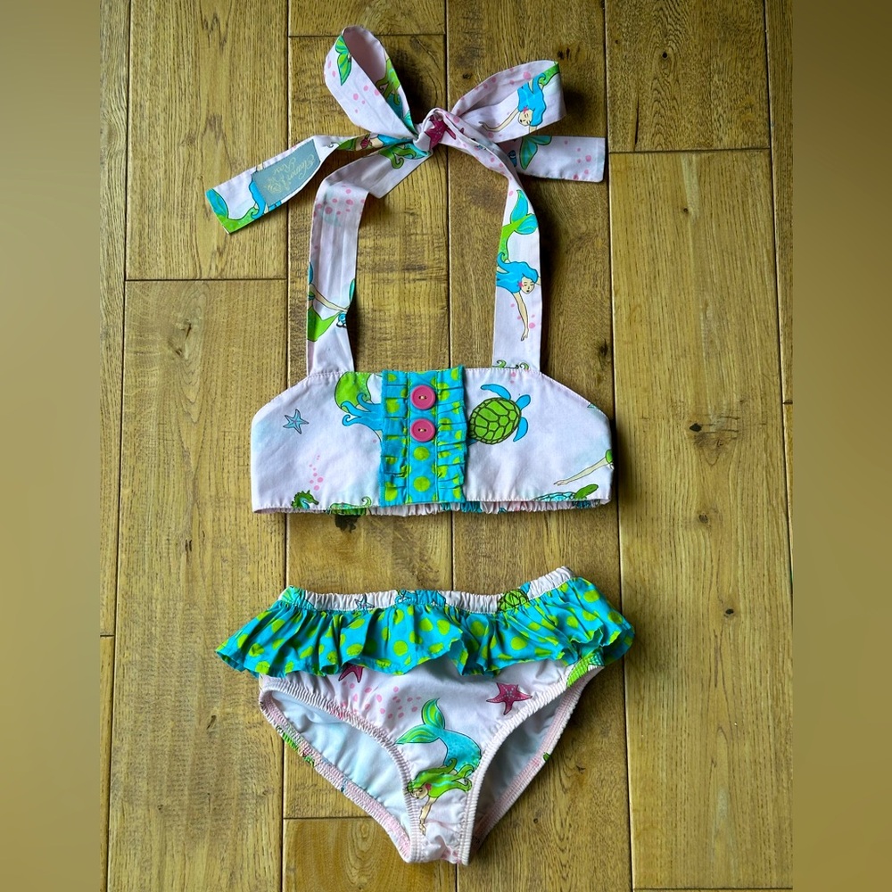 Eleanor Rose Mermaid Ruffle 2-Piece Bikini size 5-6